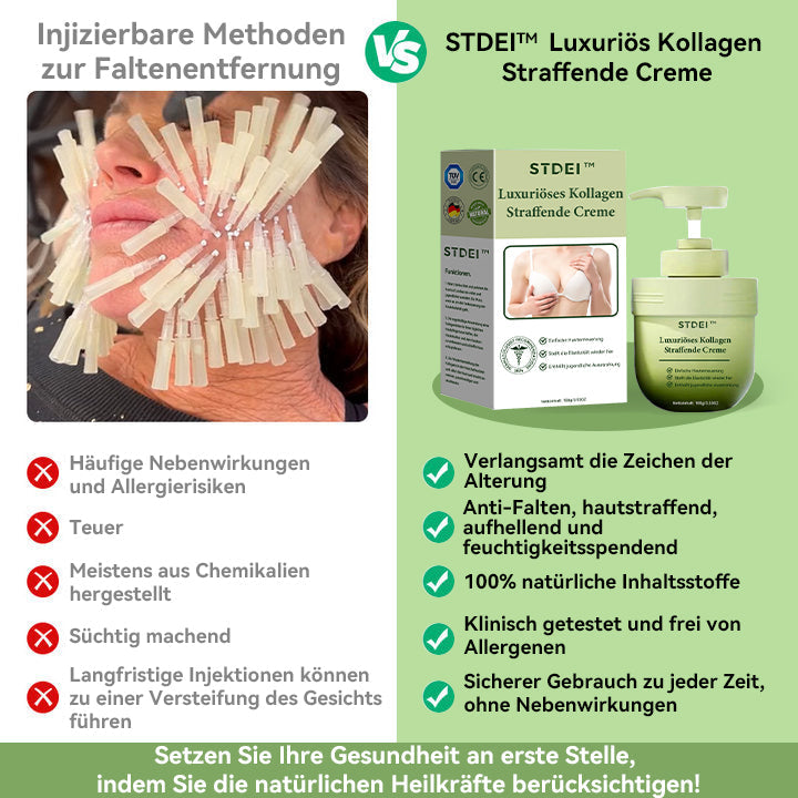 ✅ Offizieller Shop: STDEI™ Luxuriöse Kollagen-Festigungscreme  (BfArM-zertifiziert👨‍⚕️) | Strafft die Haut, Reduziert Falten, Kehrt Alterserscheinungen um